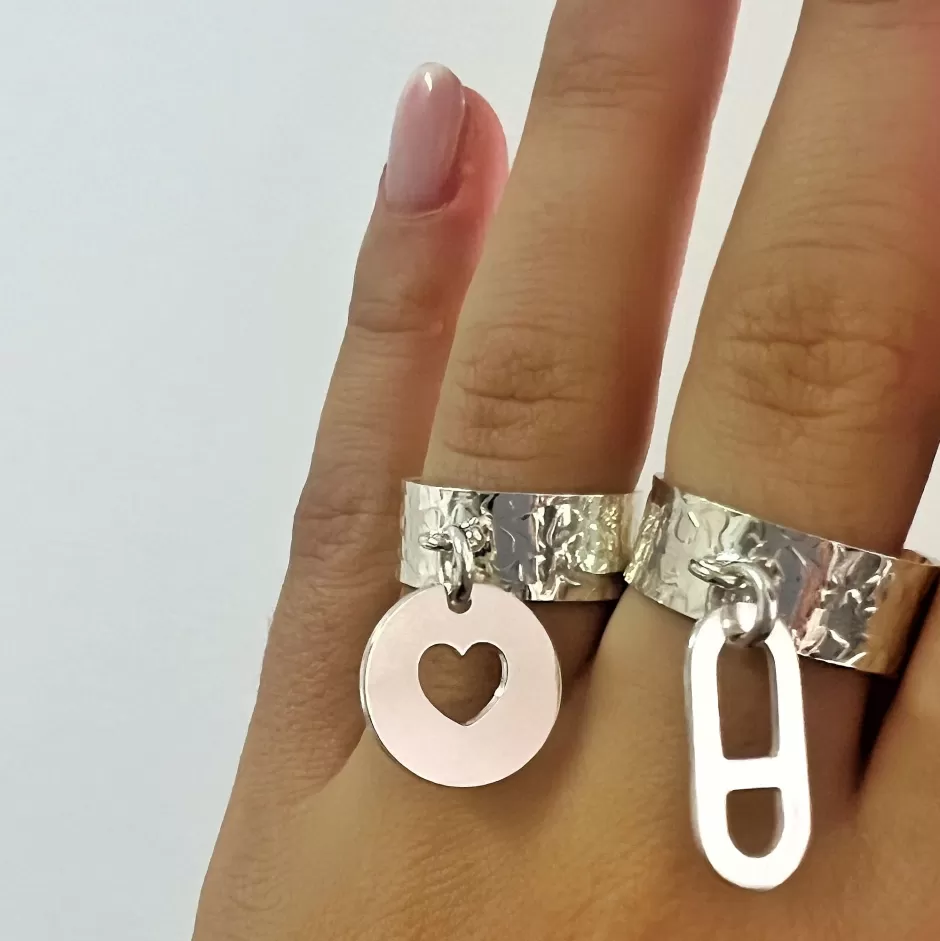 Best Musardise Bague Martelee Pendentif Coeur