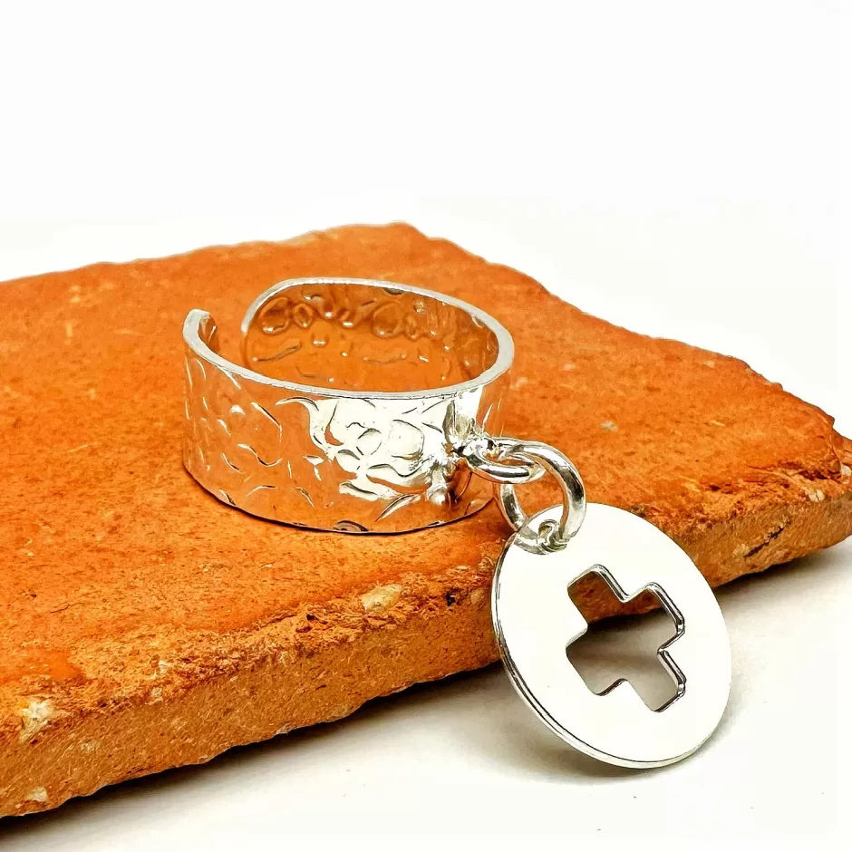 Outlet Musardise Bague Martelee Pendentif Croix « Cruz »