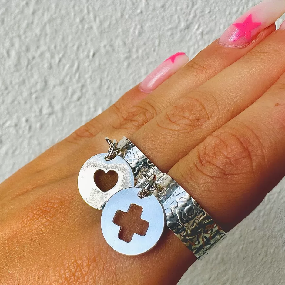 Outlet Musardise Bague Martelee Pendentif Croix « Cruz »