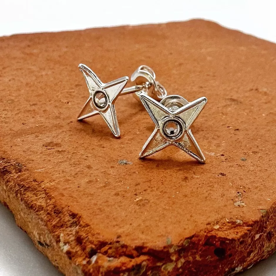 Online Musardise Puces D'Oreilles Strass Argentees